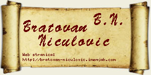 Bratovan Niculović vizit kartica